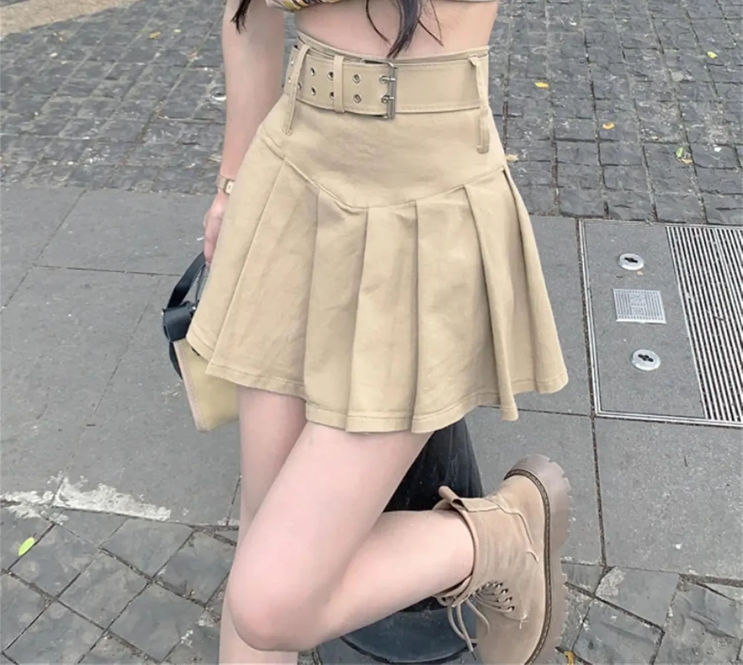 Women Pleated Mini Skirts Vintage High Waist Short Skirt Summer Fashion Casual Party Skirts