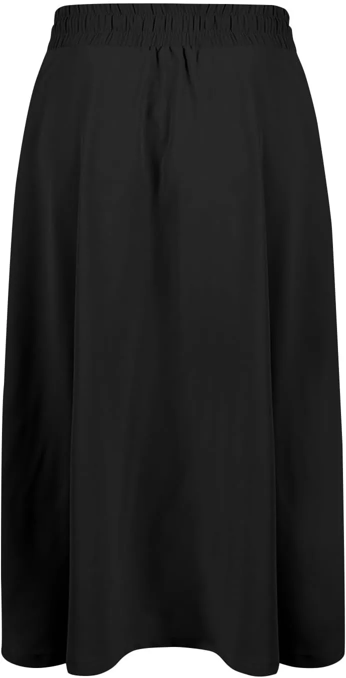 Women Skirts Summer Midi Skirt Drawstring High Waist Knee Length Skirts Ruffle A Line Fashion Skirt with Pockets
