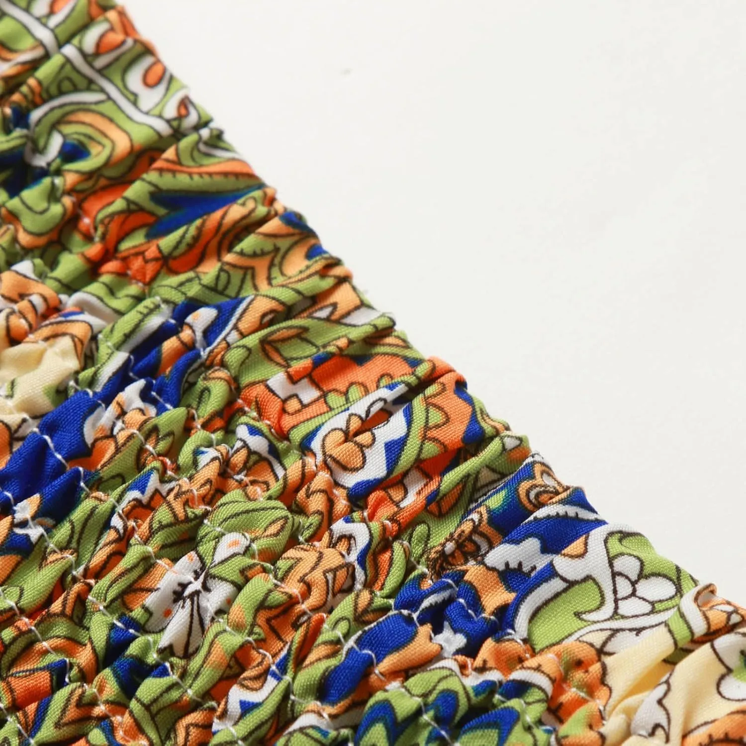 Women Summer Floral Maxi Skirt Boho Flowy Elastic High Waist Long Skirt Comfy Vacation Beach Color Block A-Line Skirts