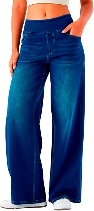 Women Sweatpant Jeans,Sweatpants That Look Like Jeans,High Waisted Stretchy Pull On Wide Leg Denim Pants 2025
