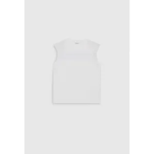 Women T-Shirt Coton Sans Manche - Ecru