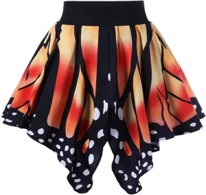 Women's Bodycon Mini Women Butterfly Print Fashion Girls Sexy High Waist Pleated Skirt