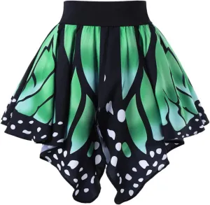 Women's Bodycon Mini Women Butterfly Print Fashion Girls Sexy High Waist Pleated Skirt