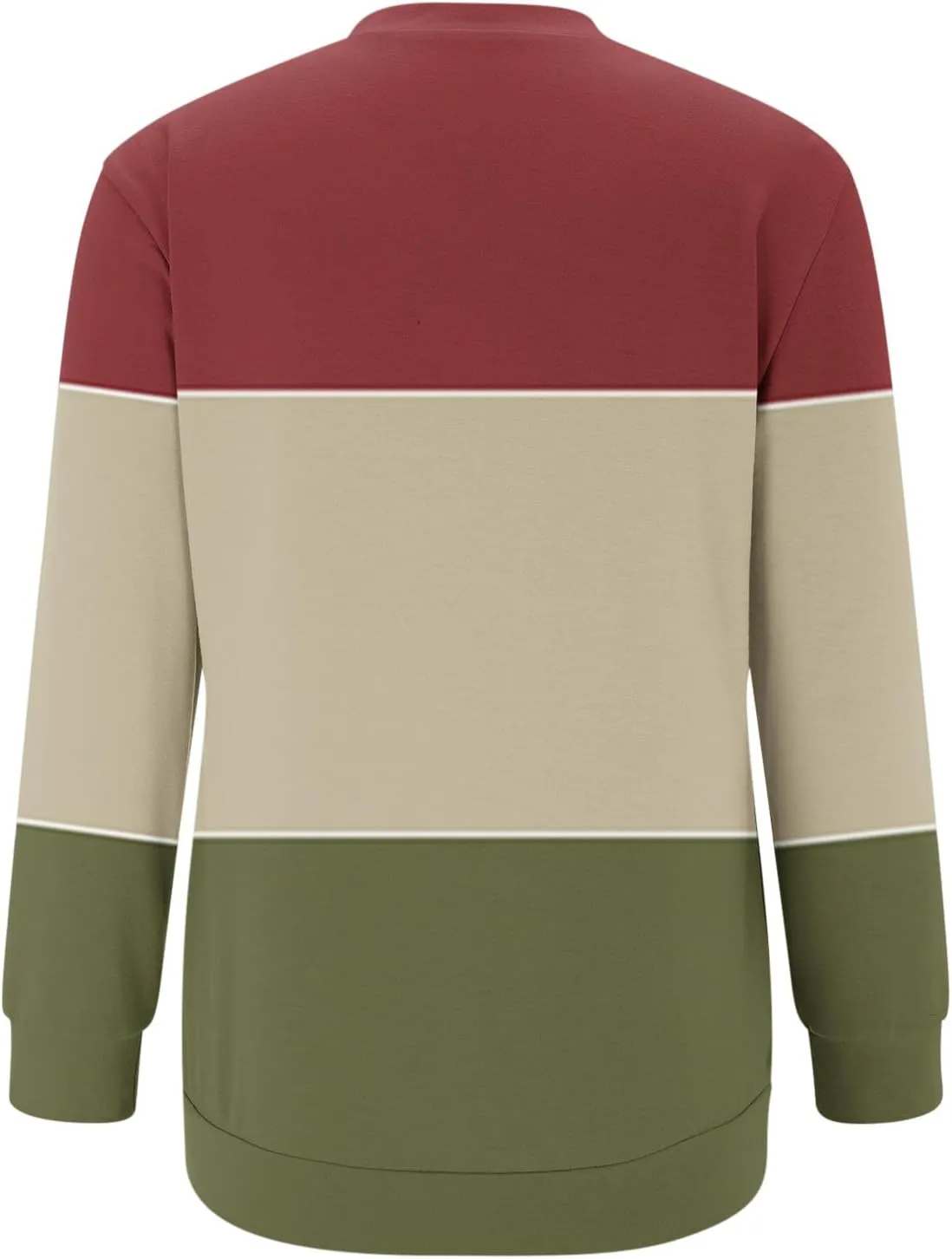 Women's Casual Long Sleeve Shirts Color Block/Solid Blouses Crewneck Sweatshirts Cute Loose Fit Pullovers Tops with Pockets