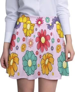 Women's Cute Florals Summer Kilted Short Skirts High Waist Adorable Invisible Zipper Pleated Skirts
