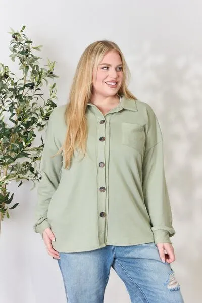 Women's Heimish Full Size Button Down Long Sleeve Shirt
