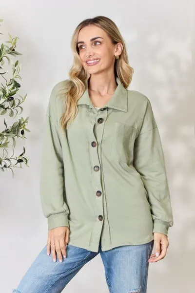 Women's Heimish Full Size Button Down Long Sleeve Shirt