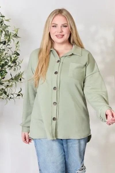 Women's Heimish Full Size Button Down Long Sleeve Shirt