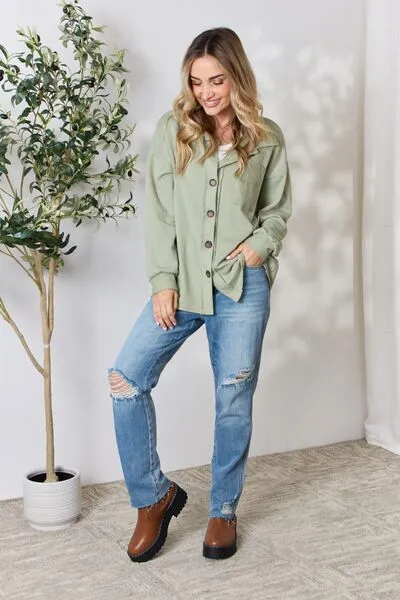 Women's Heimish Full Size Button Down Long Sleeve Shirt