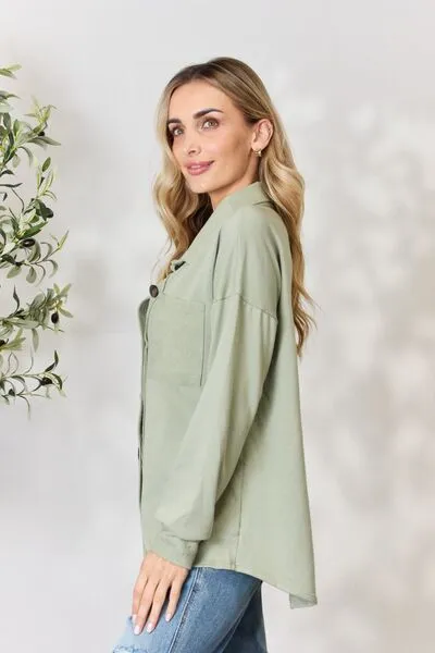 Women's Heimish Full Size Button Down Long Sleeve Shirt