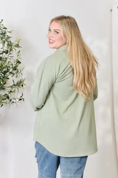 Women's Heimish Full Size Button Down Long Sleeve Shirt