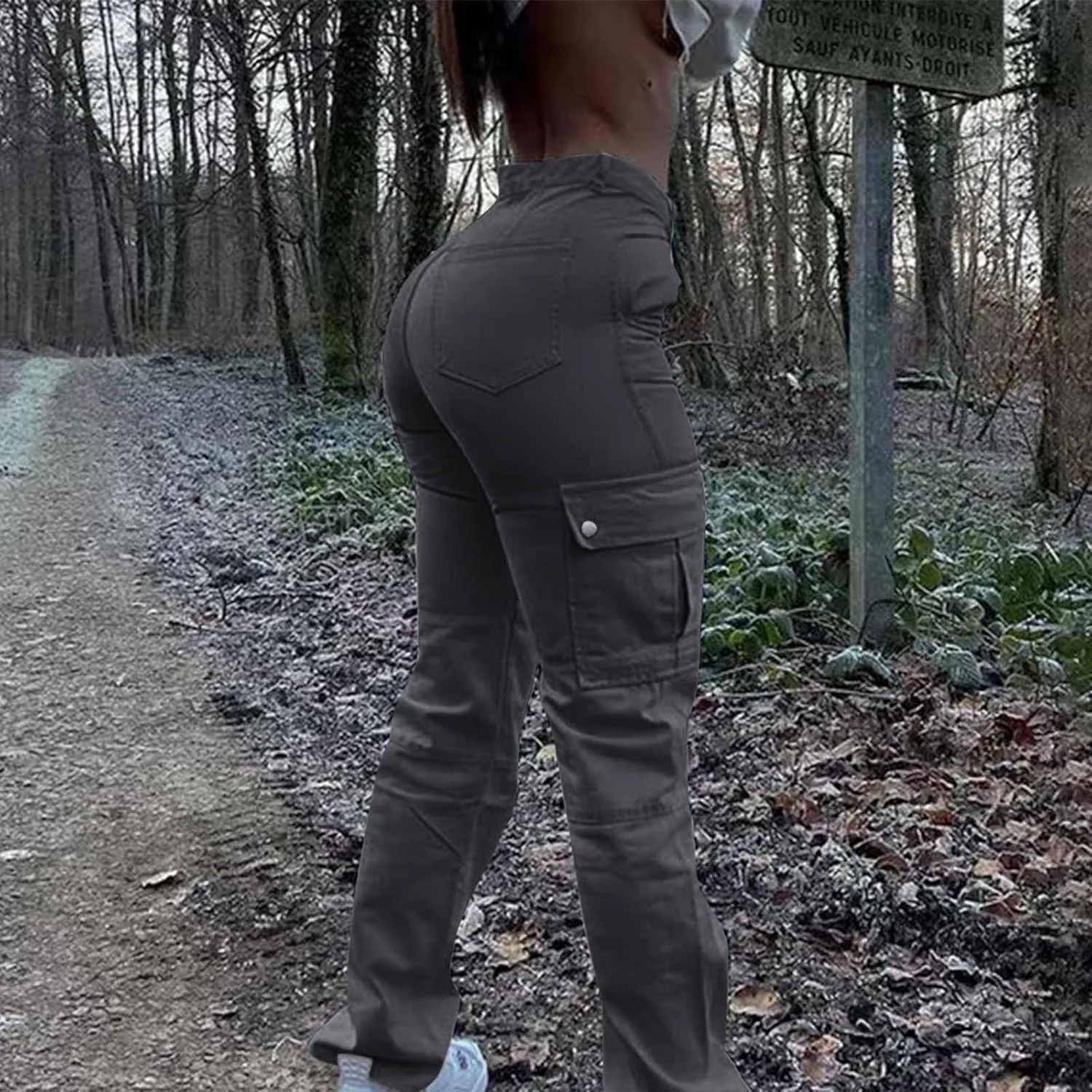 Women's High Waist Butt Lifting Jeans Boyfriend Jeans Stretch Skinny Jean Trendy Cargo Jeans Pants Multiple Pockets