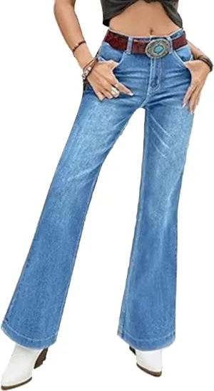 Womens High Waisted Jeans Womens Wide Leg Jeans Flare Wide Leg Jean for Women Stretch Denim Pants