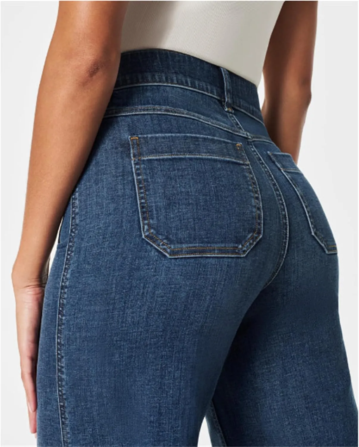 Womens Jeans High Waisted Wide Leg Flare Cropped Denim Jeans Straight Leg Stretch Jean Capris Casual Trendy Ankle Pant