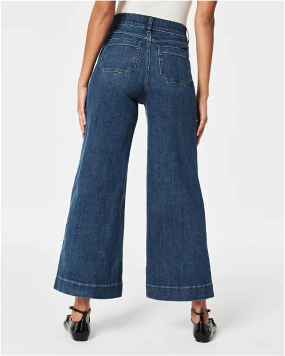 Womens Jeans High Waisted Wide Leg Flare Cropped Denim Jeans Straight Leg Stretch Jean Capris Casual Trendy Ankle Pant