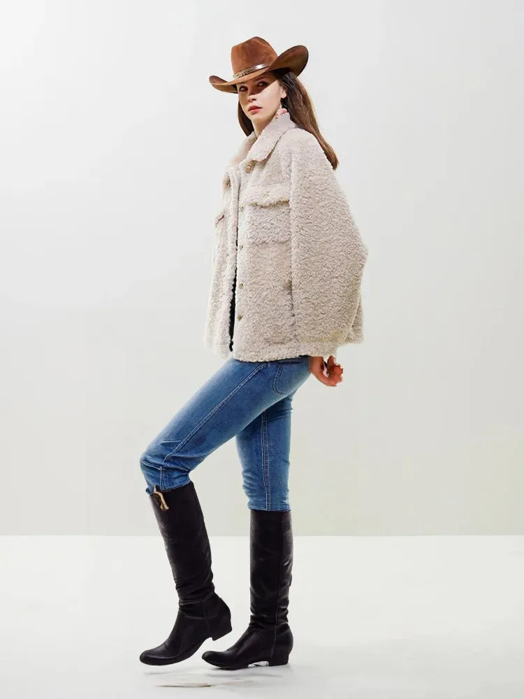 Women's Lambs Wool Short Jacket