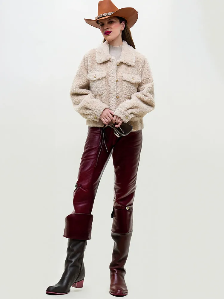 Women's Lambs Wool Short Jacket
