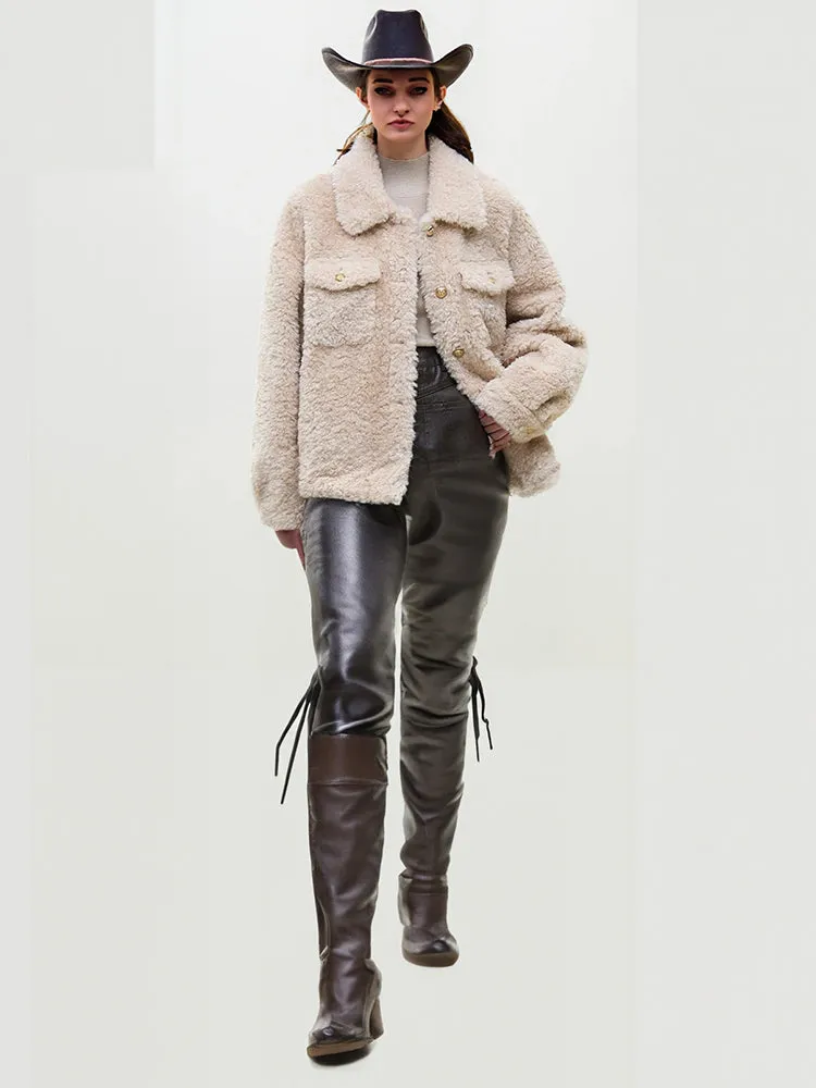 Women's Lambs Wool Short Jacket