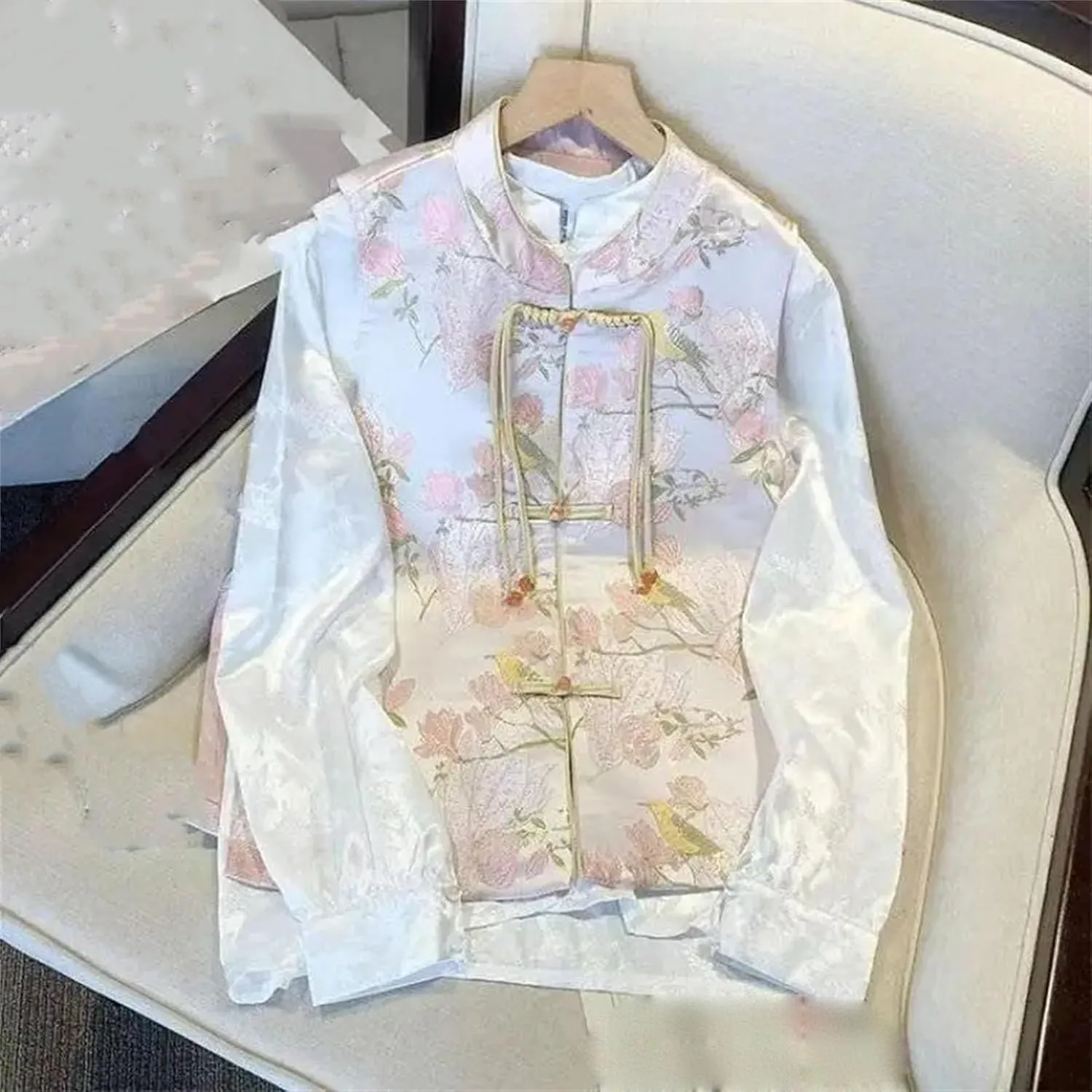 Women's Mandarin Collar Jacquard Vest - Elegant Sleeveless Button Down Waistcoat with Side Split Wedding Guest Outfit