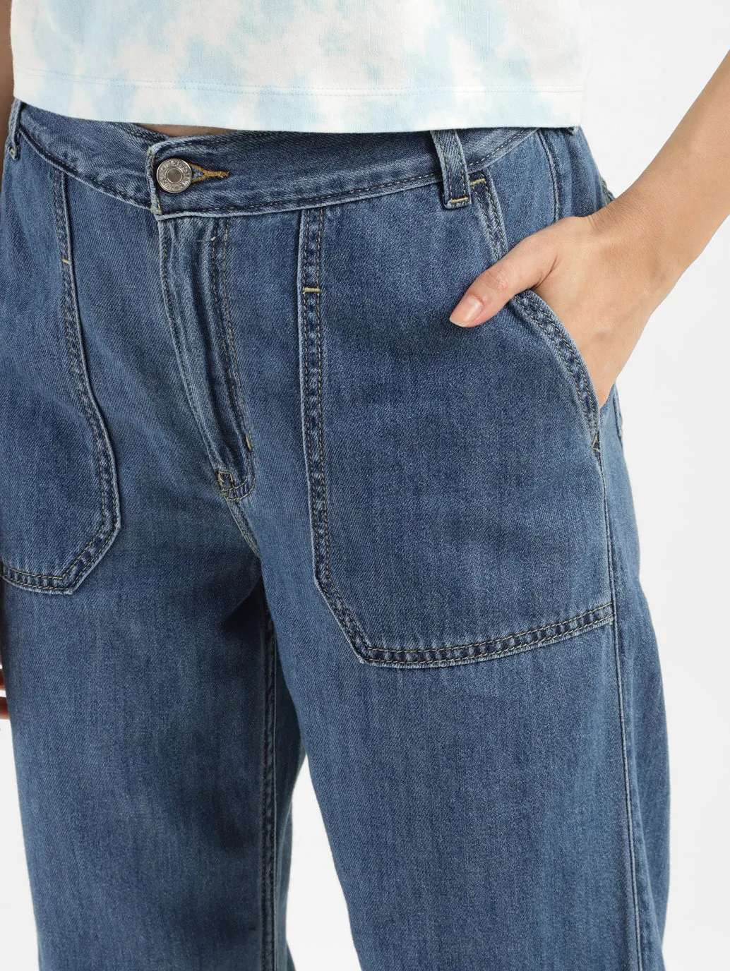Women's Mid Rise 94 Baggy Fit Cargo Jeans