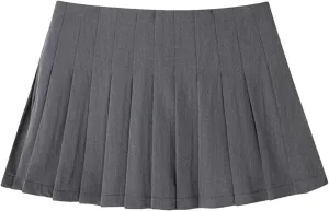 Women's Mini Skirts Casual Office Solid Pleated Side Zipper Sexy High Waist Short Skirts