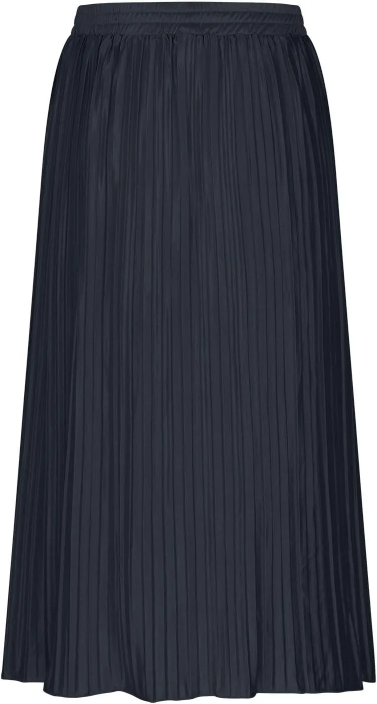 Womens Pleated Skirts Button Front Elastic High Waisted Flowy Long Skirts Lightweight Casual Summer Vacation Clothes
