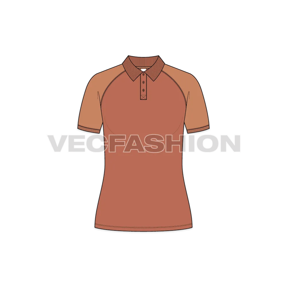 Women's Polo Shirt with Raglan Sleeve