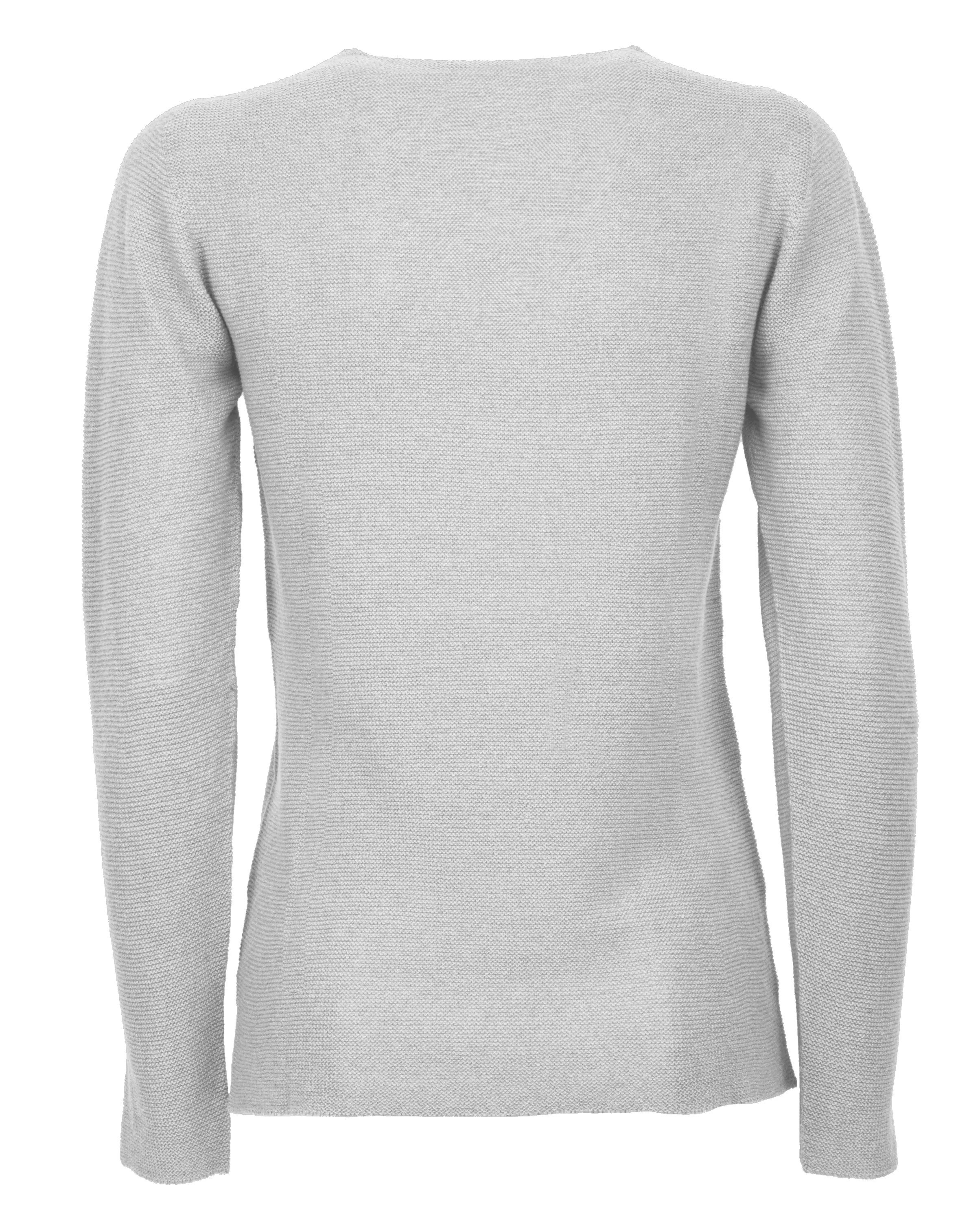 Women's Pure Cashmere Links Stitch V-Neck Light Gray