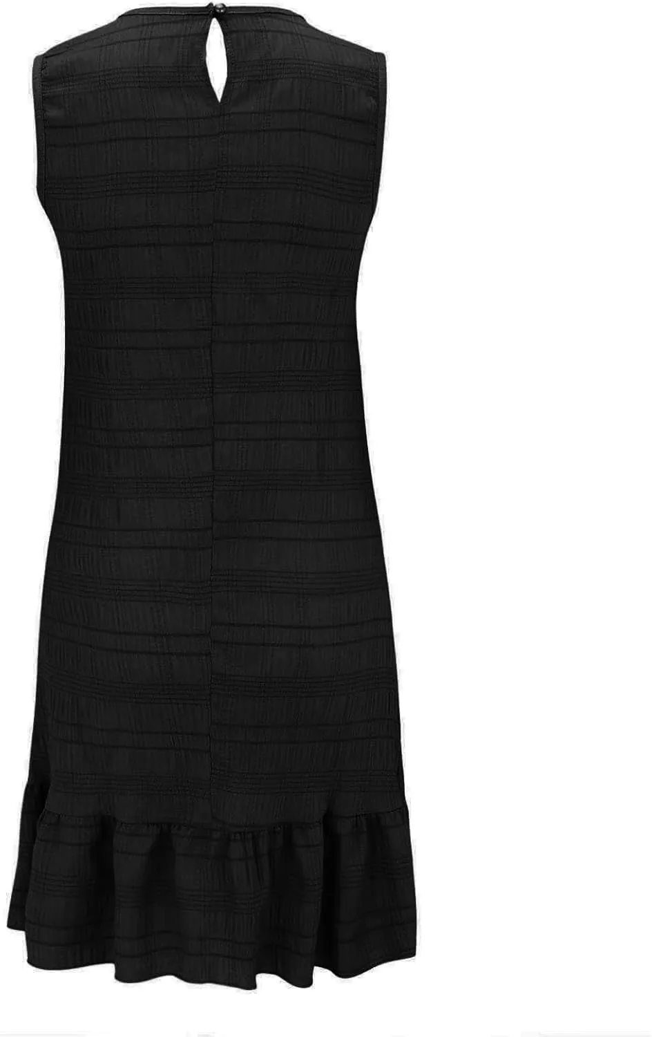 Women's Ruffle Sleeveless Tank Dress Round Neck Casual Smock Summer Dresses Studio Apparel Dress