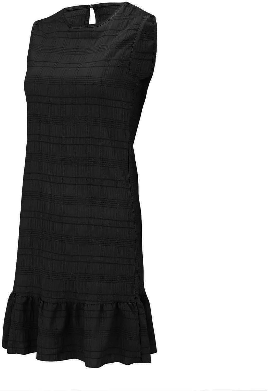 Women's Ruffle Sleeveless Tank Dress Round Neck Casual Smock Summer Dresses Studio Apparel Dress