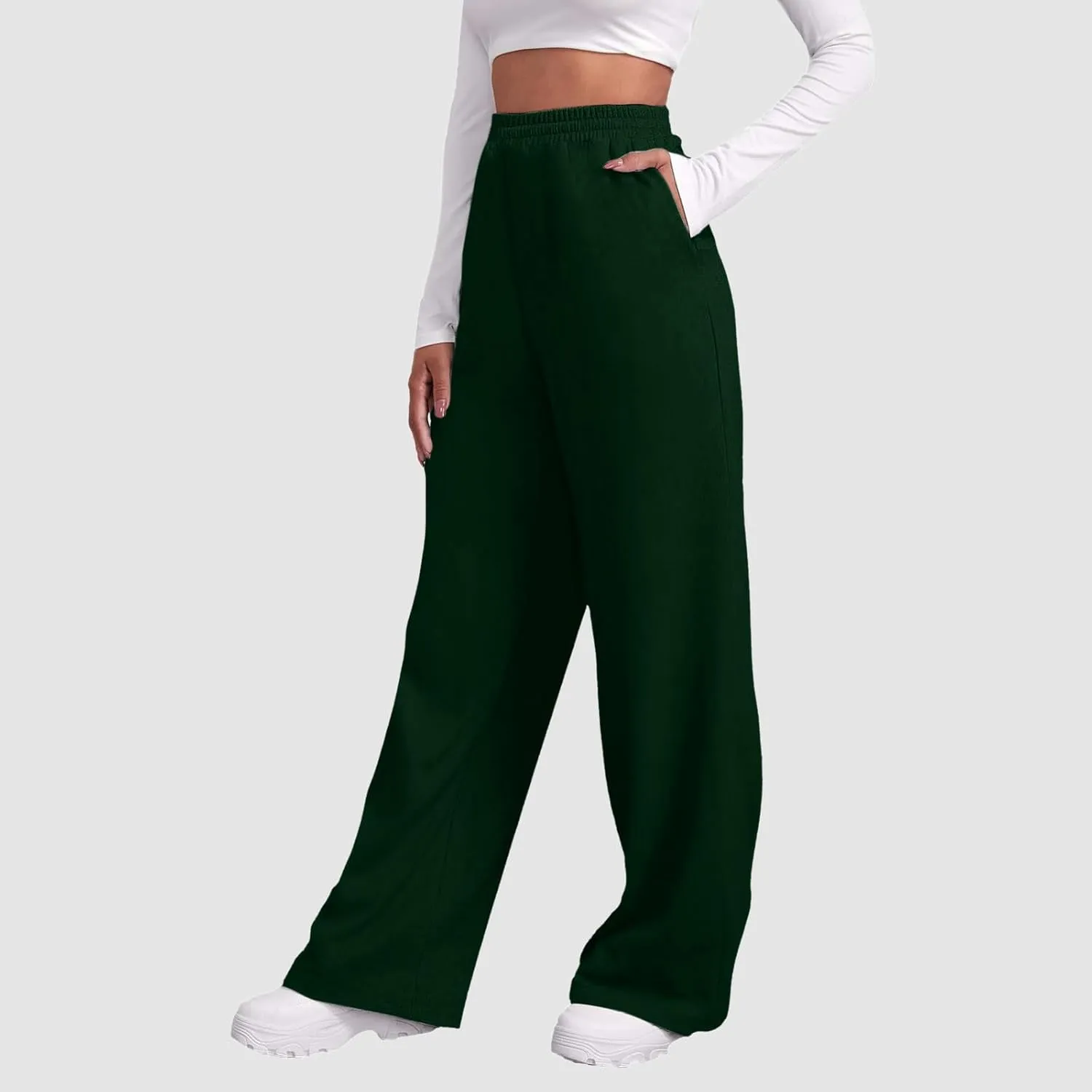 Womens Straight Leg Sweatpants Fleece Lined Wide Leg Pants Leisure Fall Outfits Sweatpants Baggy Joggers Pants