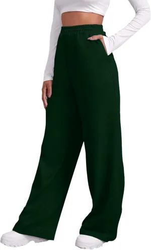 Womens Straight Leg Sweatpants Fleece Lined Wide Leg Pants Leisure Fall Outfits Sweatpants Baggy Joggers Pants