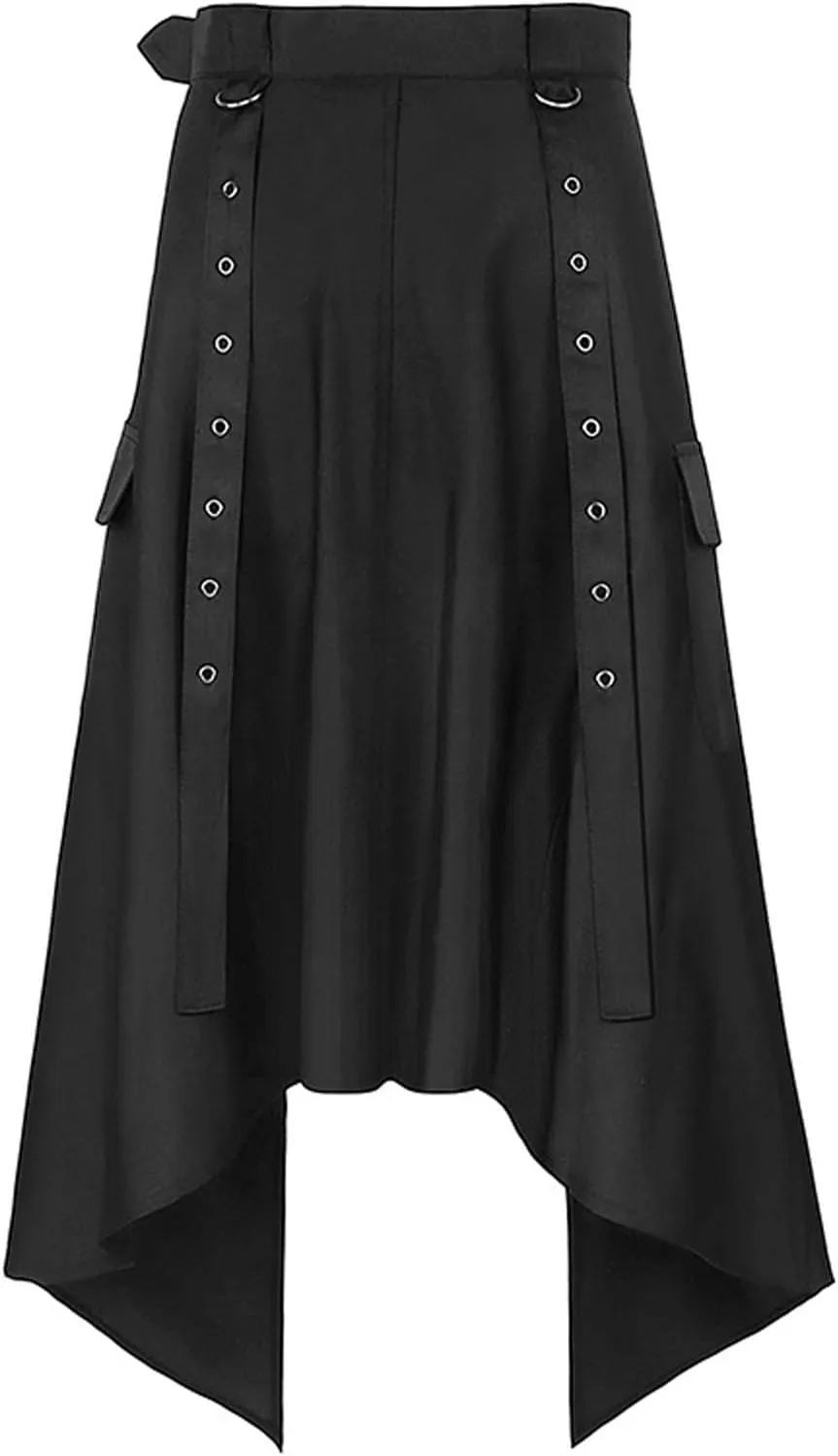 Women's Summer Cute High Waist Skirt Womens Goth Skirts High Waist Punk Gothic Mini Pleated Skirts Self Belted