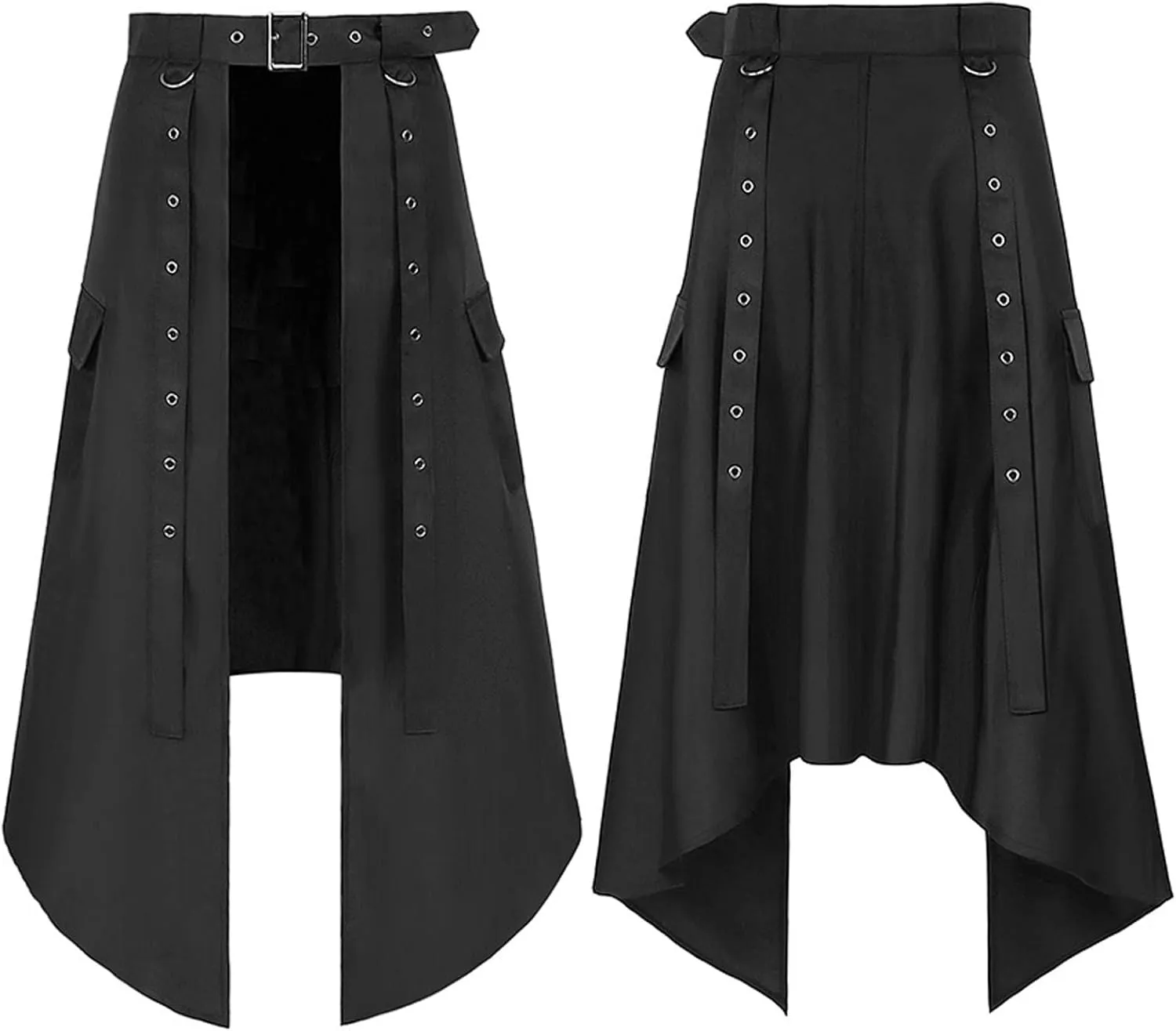 Women's Summer Cute High Waist Skirt Womens Goth Skirts High Waist Punk Gothic Mini Pleated Skirts Self Belted