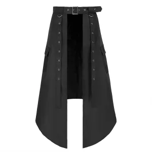 Women's Summer Cute High Waist Skirt Womens Goth Skirts High Waist Punk Gothic Mini Pleated Skirts Self Belted