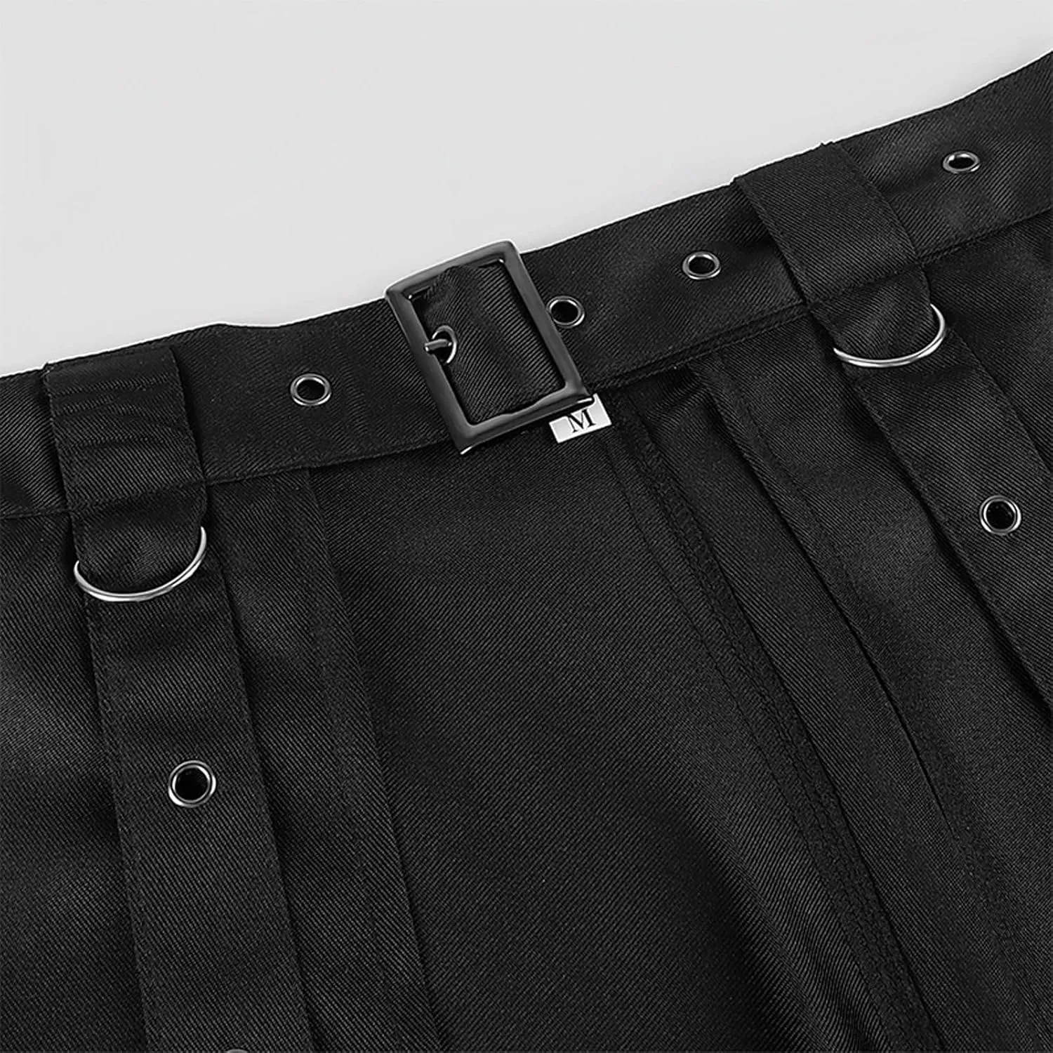 Women's Summer Cute High Waist Skirt Womens Goth Skirts High Waist Punk Gothic Mini Pleated Skirts Self Belted
