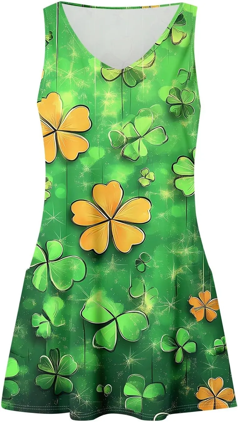 Womens Summer Dresses Sleeveless Beach Dress with Pocket Casual Vacation Swimsuit Coverup Printed 2025 Sundress