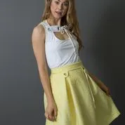 Women's Summer One of a Kind Bamboo Tank with Front Tabs and Yoke in a Back