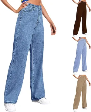 Womens Sweatpant Jeans Soft High Waisted Sweatpant That Look Like Jeans Plus Size Boyfriend Pants with Pockets
