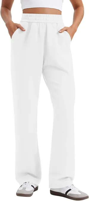 Womens Sweatpants with Pockets Soft Baggy Modal Drawstring Waist Wide Leg Pants Outdoor Workout Pants