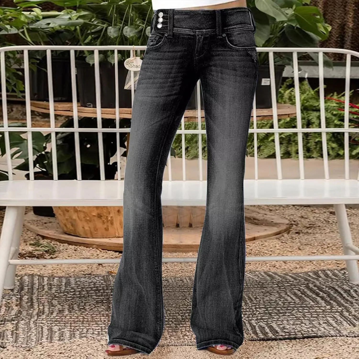 Women's Vintage Flare Jeans High Waist Stretch Denim Bell Bottoms Jeans Retro Bell-Bottomed Pants Plus Size