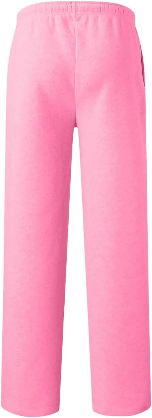 Women's Wide Leg Sweatpants Fleece Lined Pants Baggy Straight Leg Lounge Pants Fall Outfits Athletic Joggers Pants