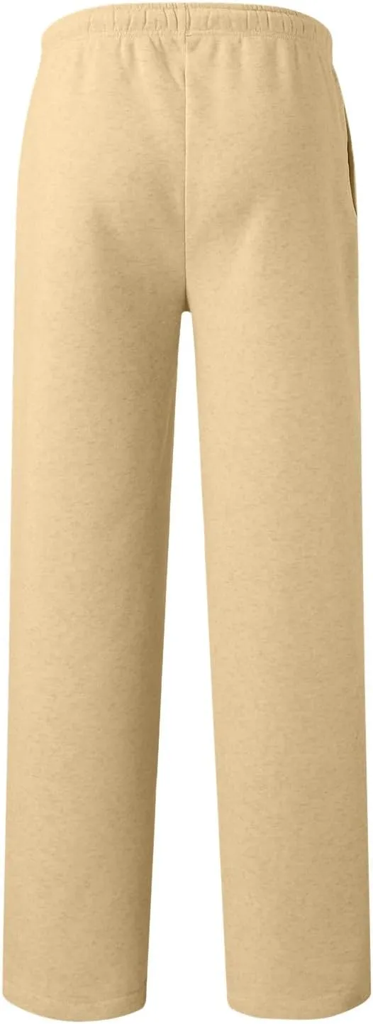 Womens Wide Leg Sweatpants Fleece Lined Sweat Pants Straight Leg Leisure Sweatpants Baggy Joggers Pants with Pockets