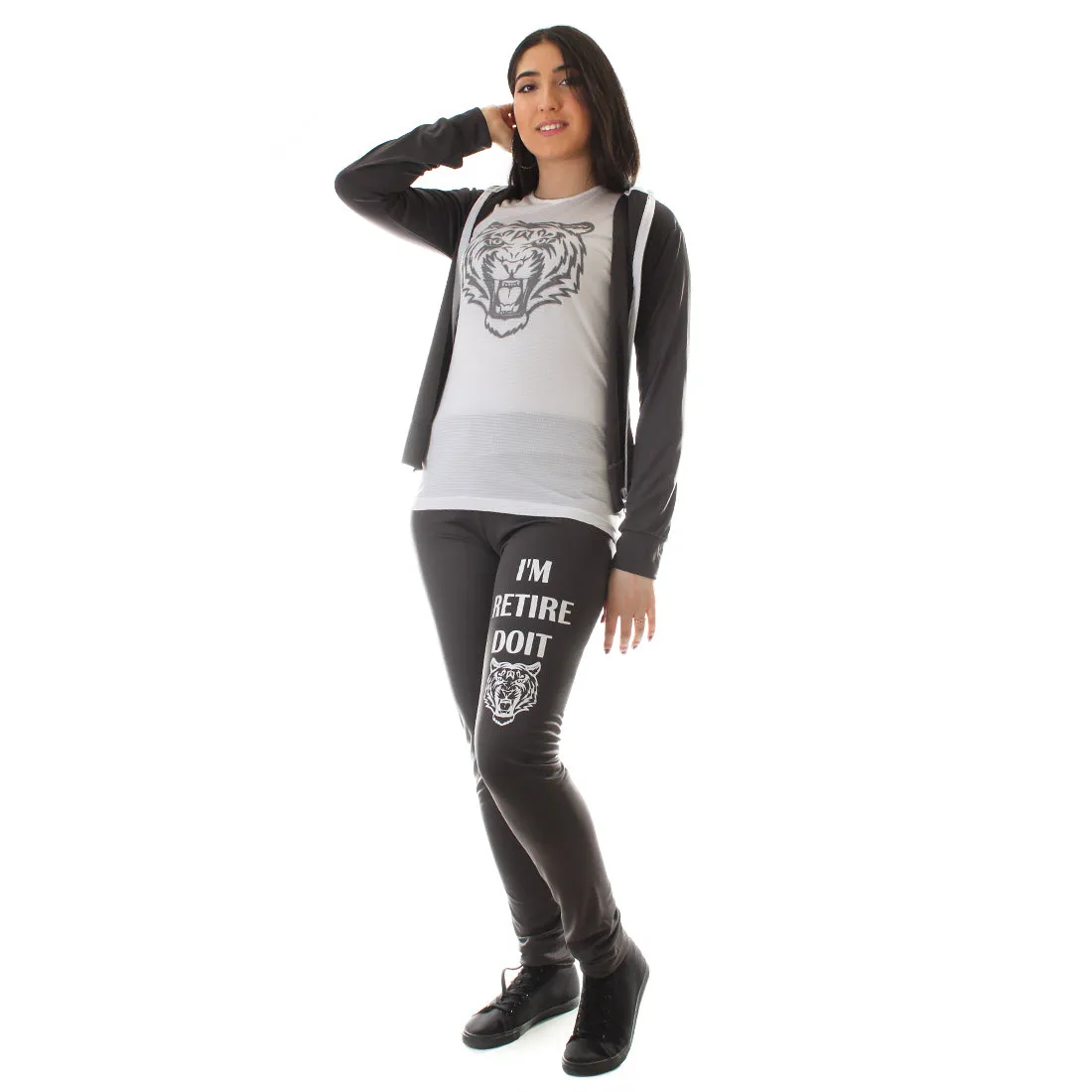 Women's Workout 3 Piece Set/ gray -6222