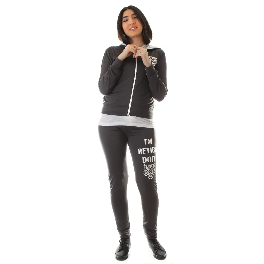 Women's Workout 3 Piece Set/ gray -6222