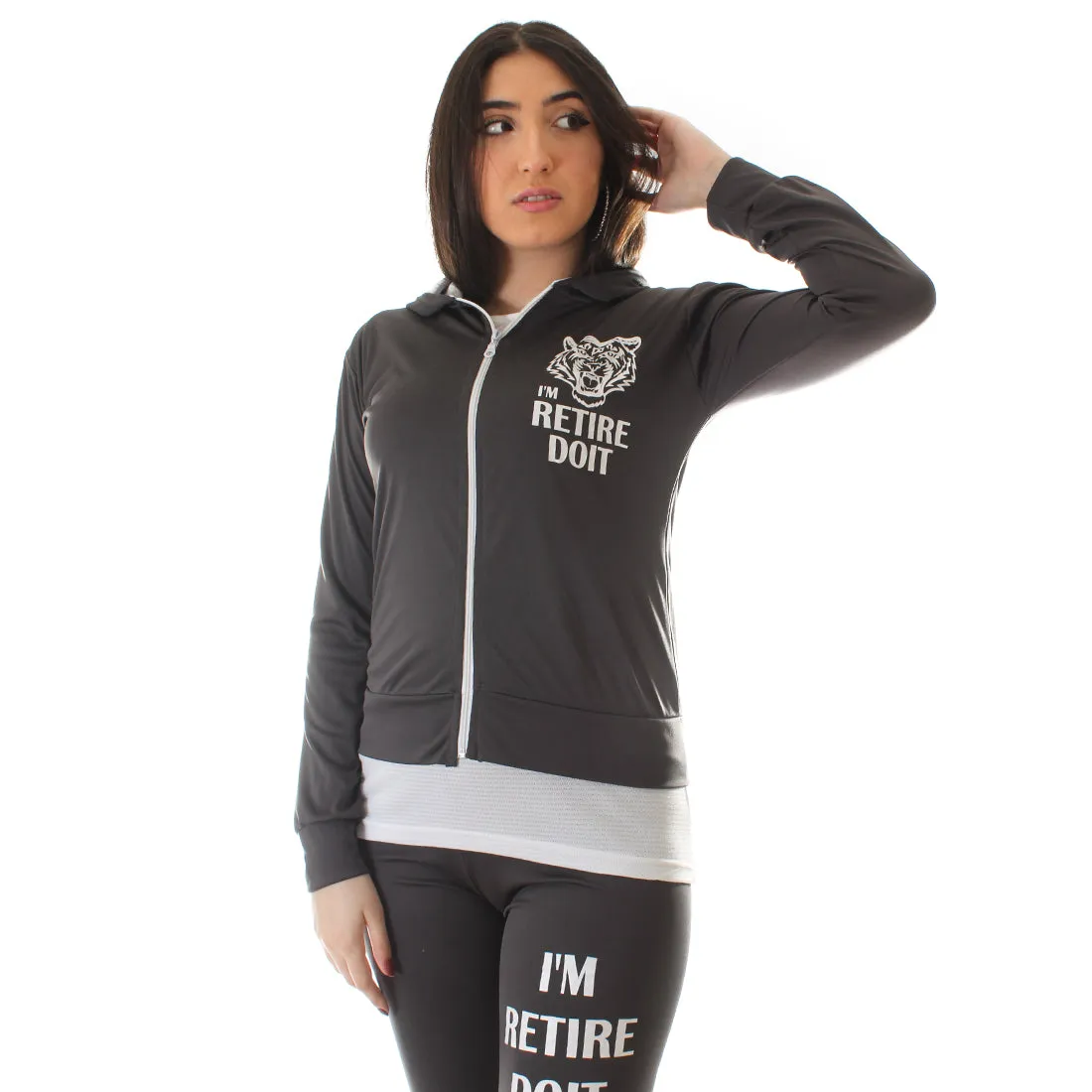 Women's Workout 3 Piece Set/ gray -6222