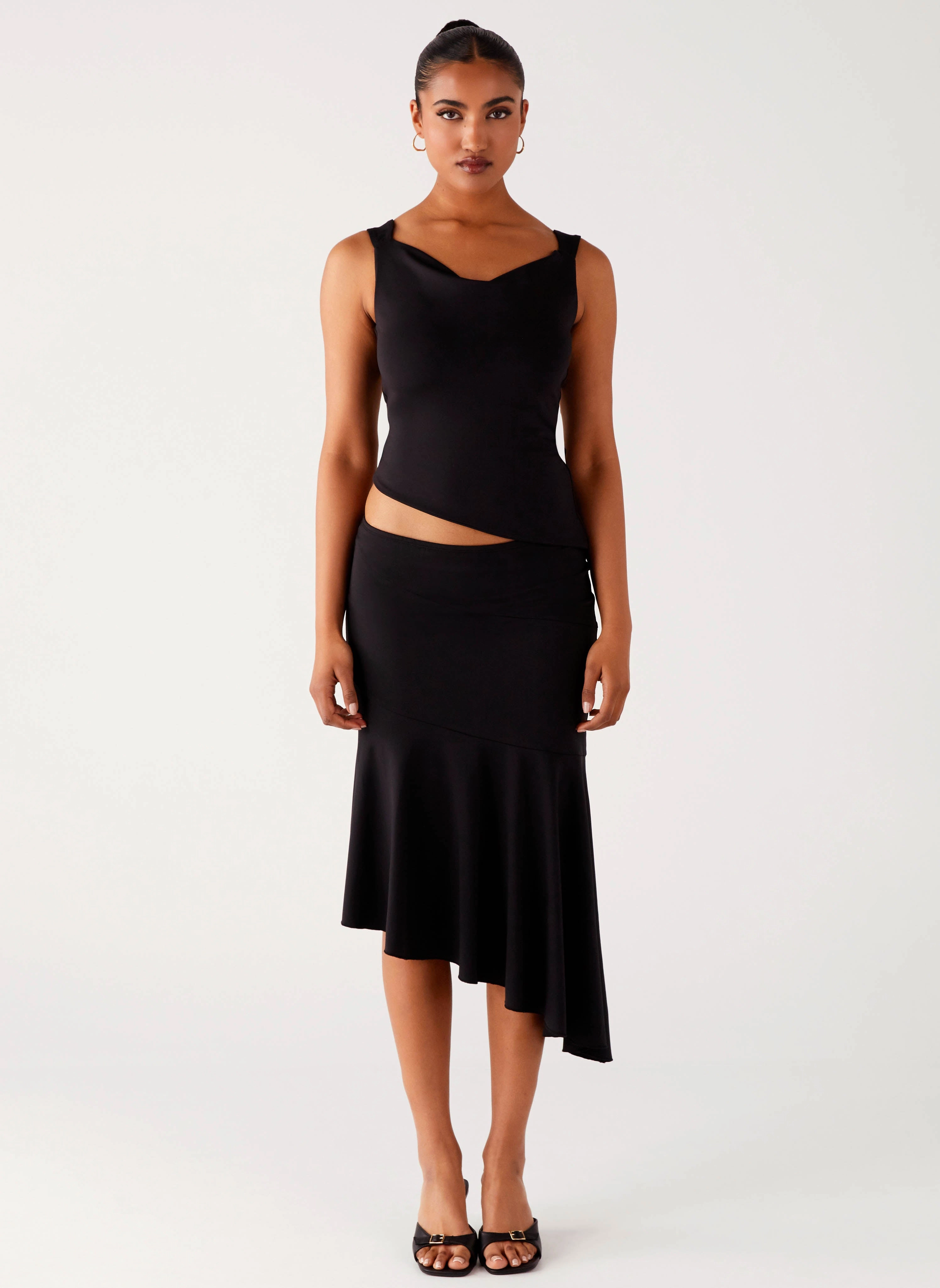 Wonderlust Midi Skirt - Black Practical Style