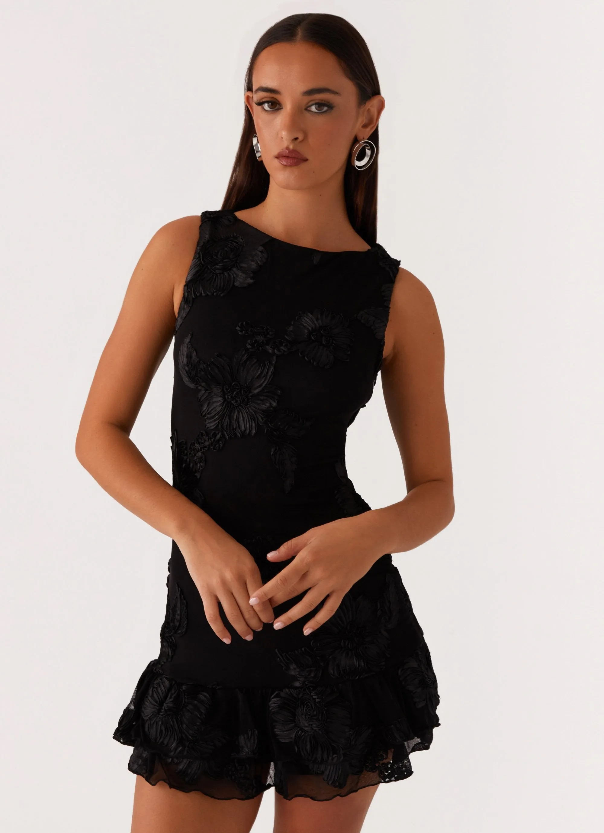 Comfortable Shape Last Dance High Neck Mini Dress - Black