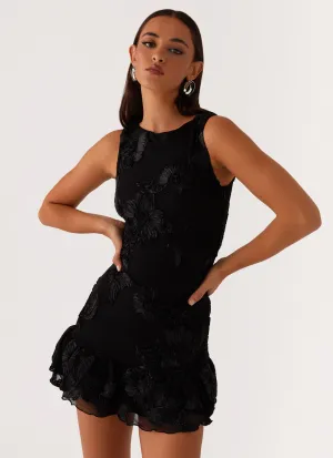 Last Dance High Neck Mini Dress - Black Chilly Day Comfort