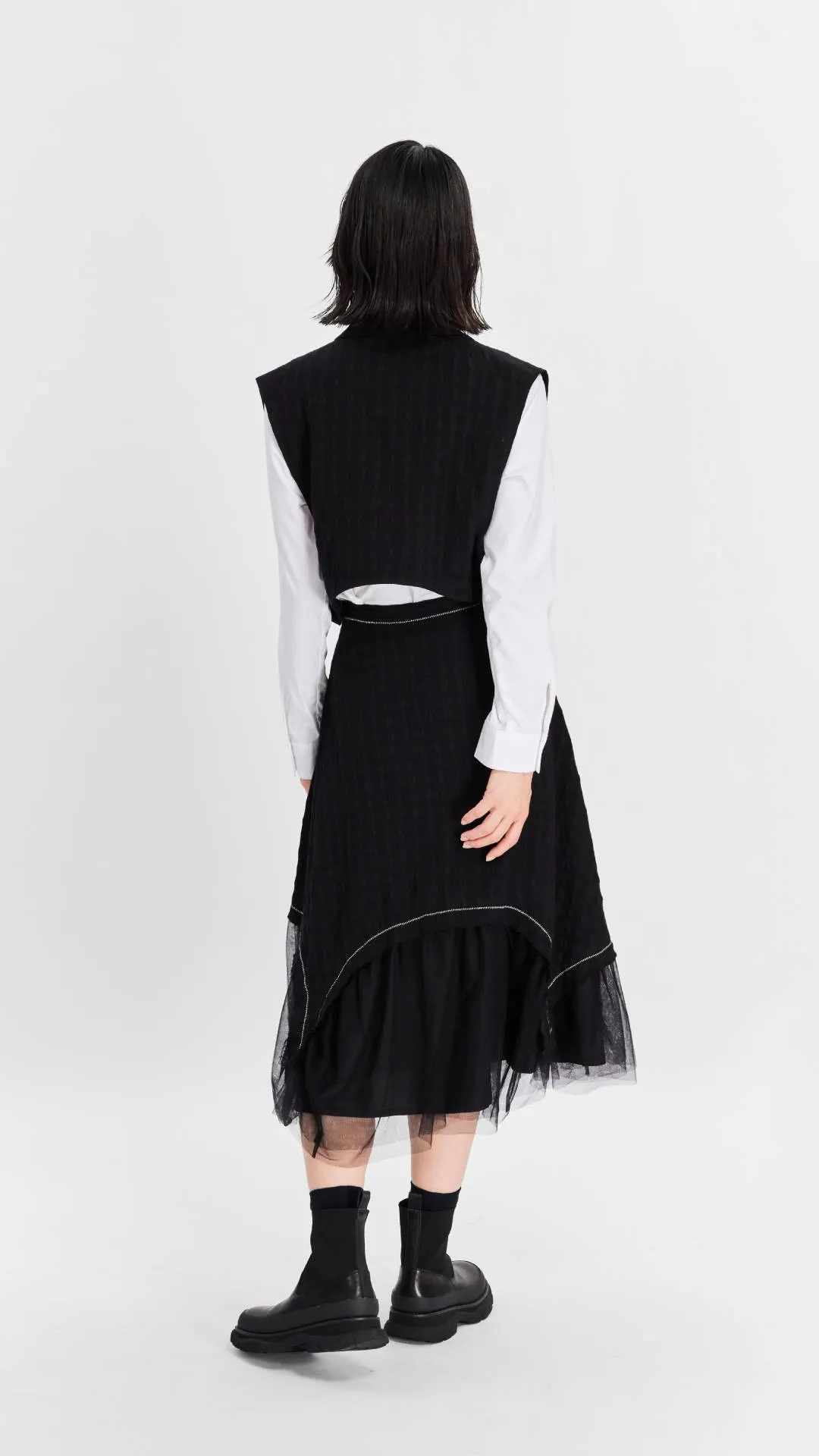 Wool Mesh A-Line Skirt